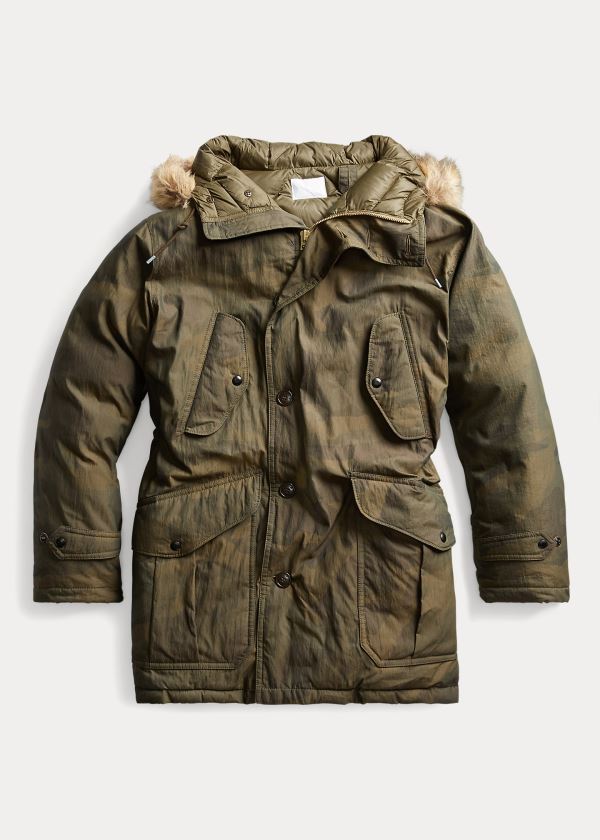 Men's Ralph Lauren Faux-Fur-Trim Camo Parka | 785249OFD